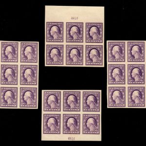 US #483 3c Wash Type I Unwatermarked Imperf PB6 MNH VF (SCV $800)