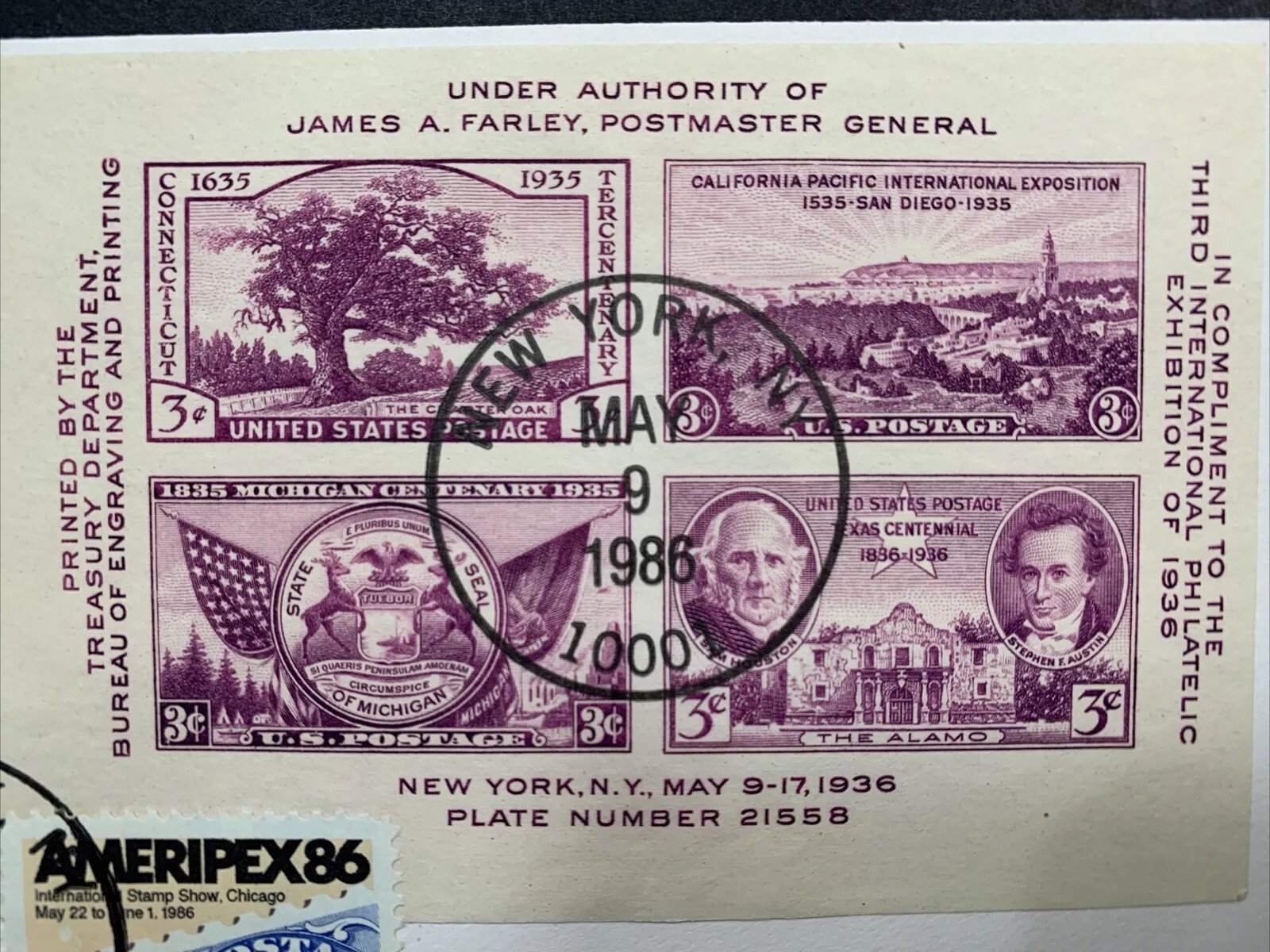 US #778+2145 FDC TIPEX & AMERIPEX Unsealed Flap. HF 50th Anniv. Limited #426/500 - Image 8