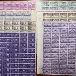 US #838//1001 Assorted 1938-1951 3c Sheets (8).  MNH F (BCV $141)