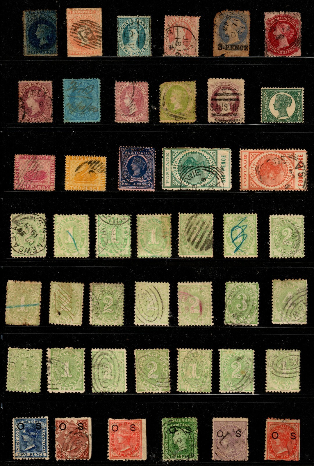 Australia Classics 19th Century Used 176 Stamps. KP-102