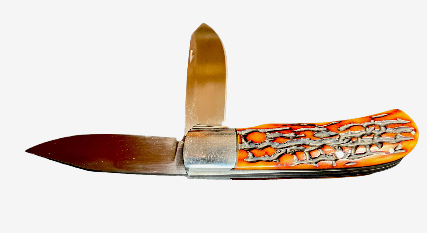 Pocketknife Jeff Cover Large Trapper *Amber* Bone Stag KP-1382 - Image 2