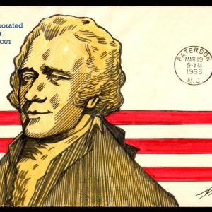 US #1053 FDC $5 Hamilton. Wildermuth Hand Painted & Signed Cachet