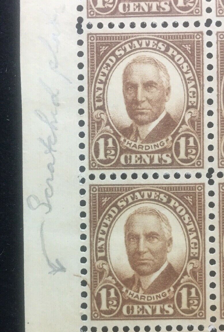 US #684 Harding Perf 11x10.5 *Scratched Plate* Sheet MNH (CV $100) - Image 13