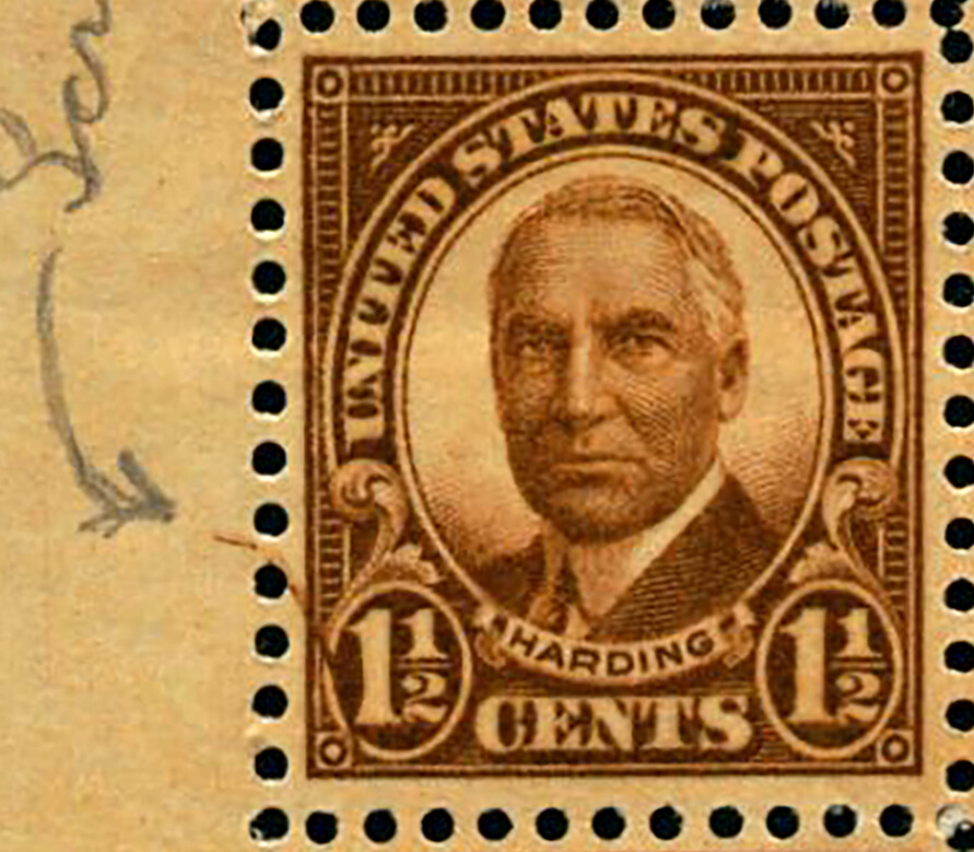 US #684 Harding Perf 11x10.5 *Scratched Plate* Sheet MNH (CV $100)
