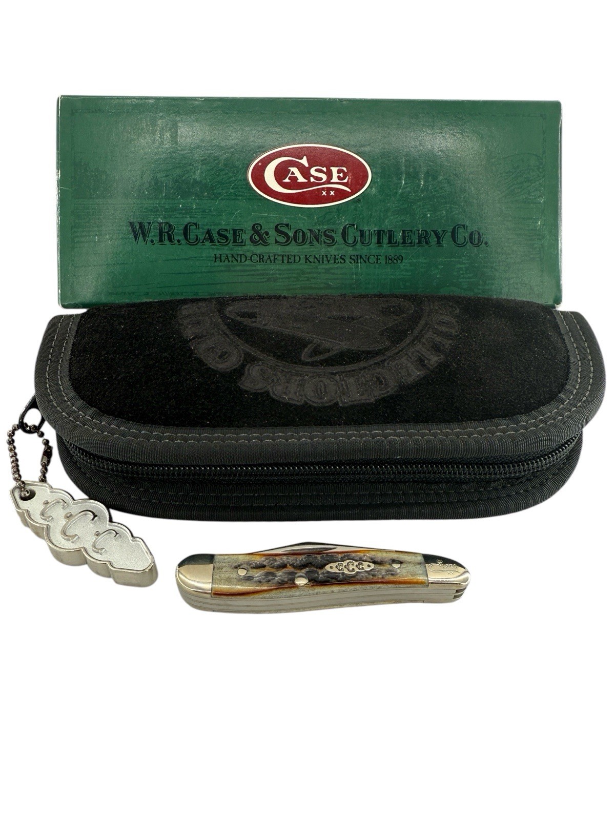 Pocketknife Case 6220 SS 2002 Peanut Burnt Moss Engraved DH-2343