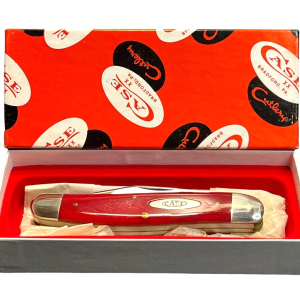 Pocketknife Case 6340 1998 Stock Smooth *Red* Bone Oval S. KP-1289