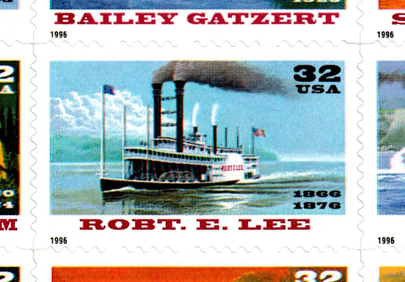 US #3095b 32c Riverboats Sheet SPECIAL DIE CUTTING. MNH VF-XF (CV $260)