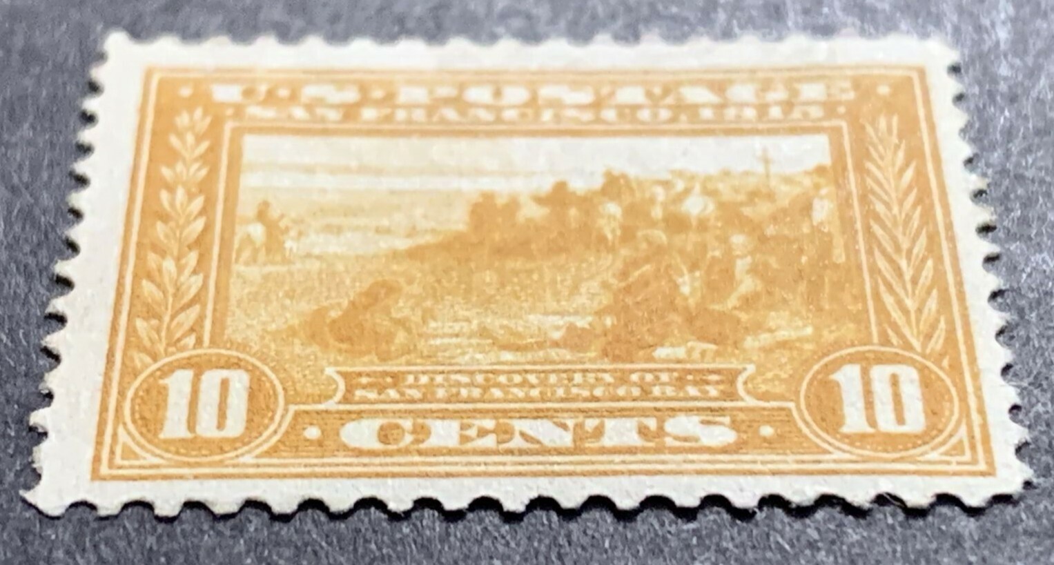 US #400 1913 10c Panama-Pacific, Orange Yellow. Mint OG. KP-042 - Image 3