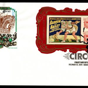 US #4905c FDC Circus. House of Farnam Carousel Horses Large Envelope 9.5" x 6"