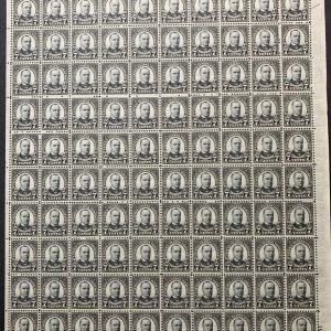 US #639 1927 7c McKinley Sheet of 100. MNH F-VF (BCV $435)