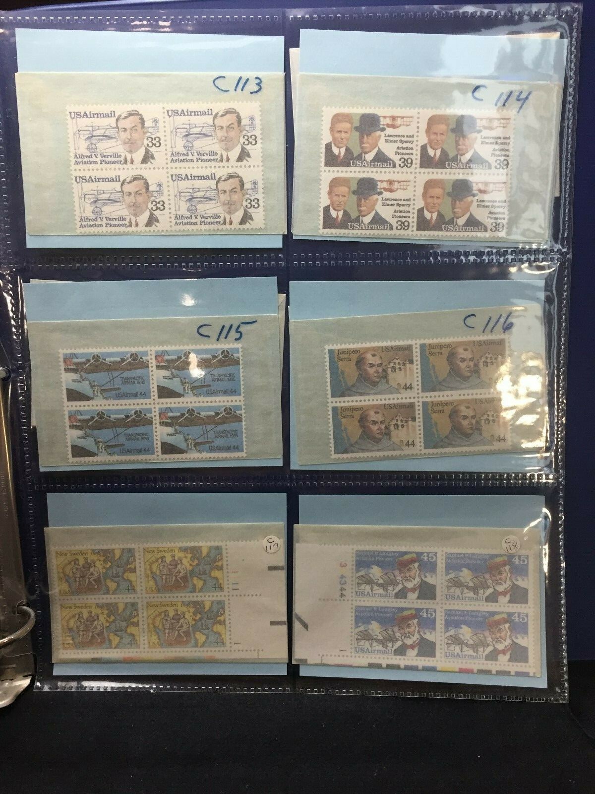US Plate Blocks MNH in Blue Binders #804//2636 & Airmails (FV $560. CV $900+) - Image 12