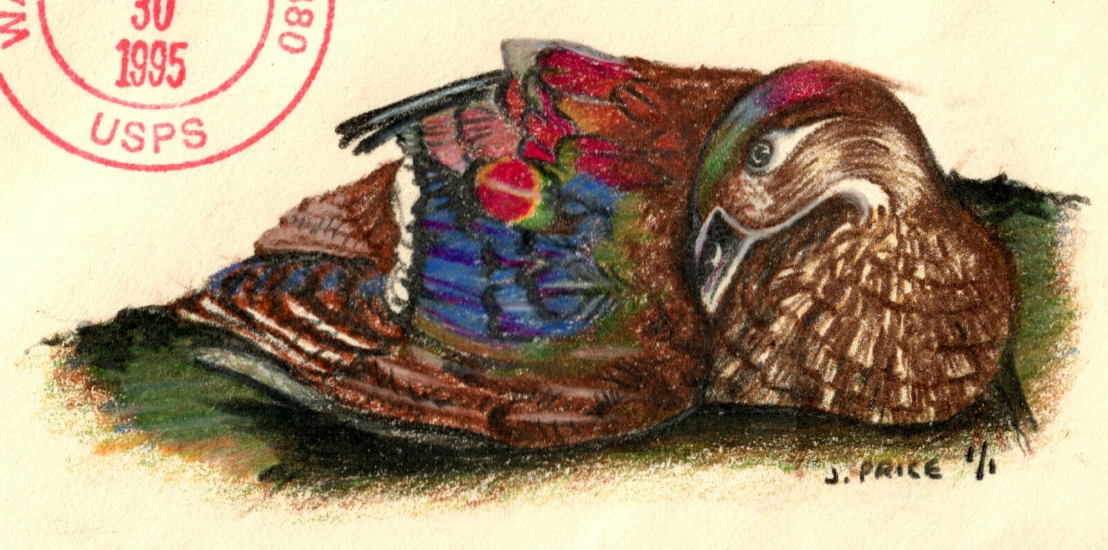USA #RW61/RW62 FDC Duck, Hand Drawn, HP, & Signed by J. Price. UNIQUE 1/1 - Image 3