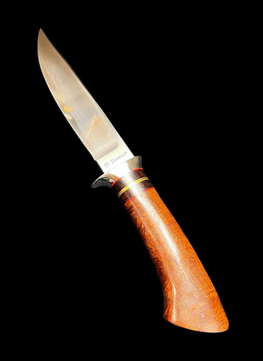 Fixed Blade Duane Bomar 6 1/4" Custom Mesquite Guard Tapered Spine DH-1235