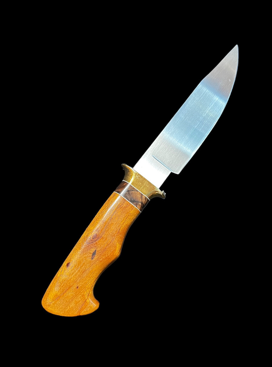 Fixed Blade Duane Bomar, J.S. 6 1/2" Custom Maple Burl Tapered Spine DH-2027 - Image 2