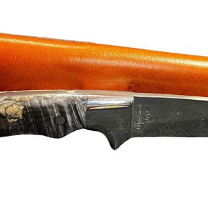 Fixed Blade Todd Orr 3.5" Whitetail Black Tiger Maple/Leather Sheath DH-1538