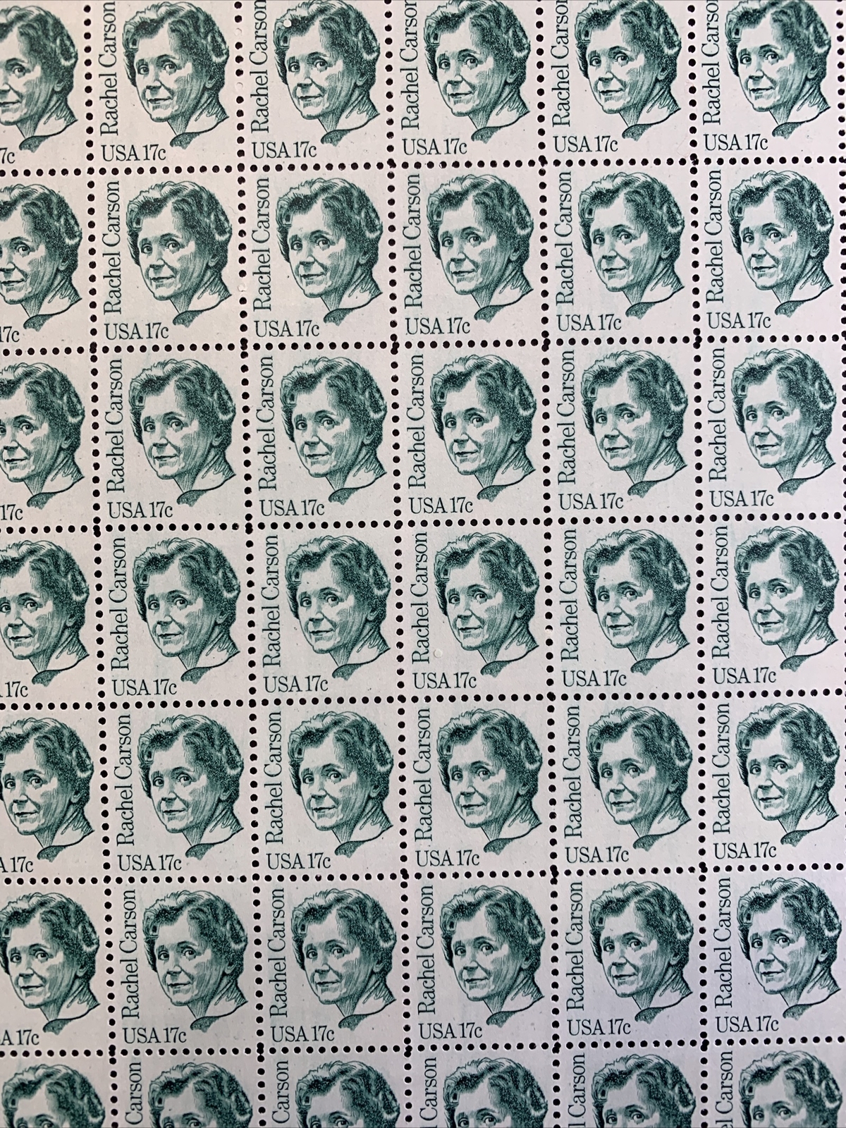 US #1857 17c Rachel Carson Full Sheet of 100. MNH VF+ (CV $53) - Image 5