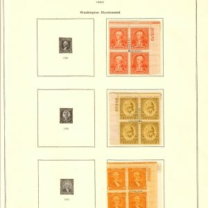 US #711/713/715 6/8/10c Wash Bicentennial PB4 Mint OG on Scott Page (CV $170)