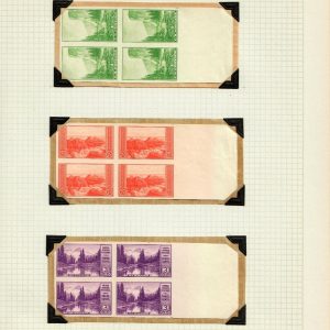 US #756-765 1-10c National Parks Imperf Block of 4 on Elbe Album Pages