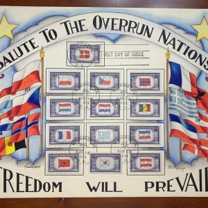 US #909-921 1943-44 Overrrun Countries. Dorothy Knapp Handpainted Cover