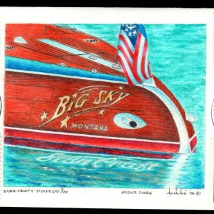 USA #4160-4163 FDC 41c Vintage Speedboats. DP Dube Handpainted Limited 7/22