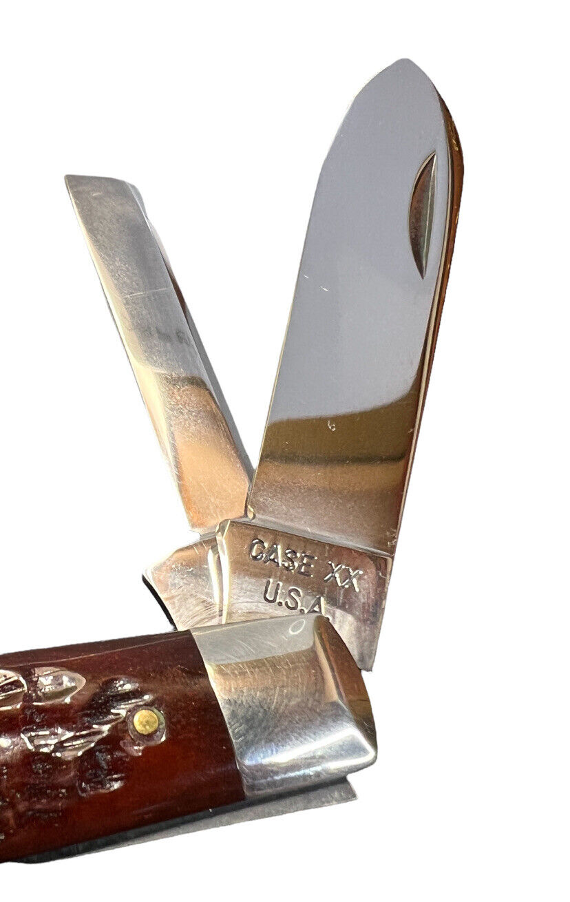 Pocketknife Case XX 6488 1965-69 Large Congress 4-Blade *Red* Bone KP-1364 - Image 7