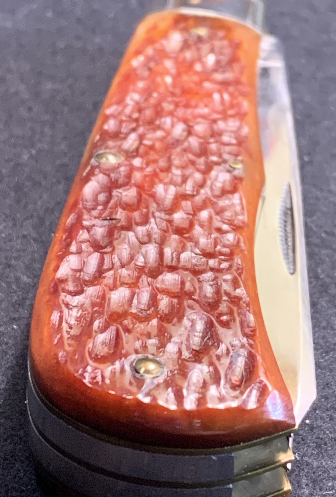 Pocketknife Winchester 29103 1993 Jumbo Trapper Burnt Orange Jig Bone KP-1117 - Image 13