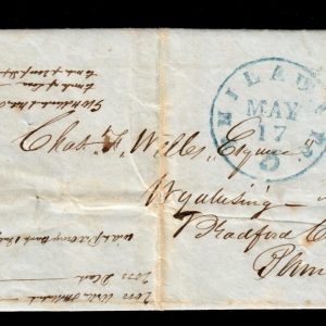US #1a 1849 5c on Business Loan Cover May 17th, 1849 PA CV $2,000+ . KP-065