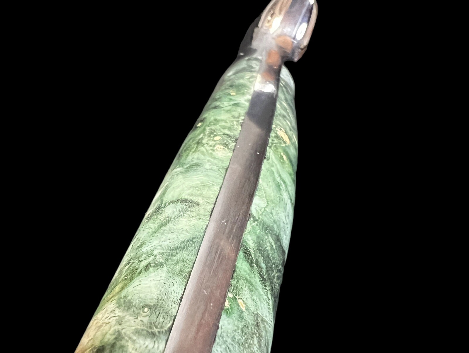Fixed Blade Todd Orr 4.5" Grizzly Green Boxelder Burl/Leather Sheath DH-1540 - Image 15