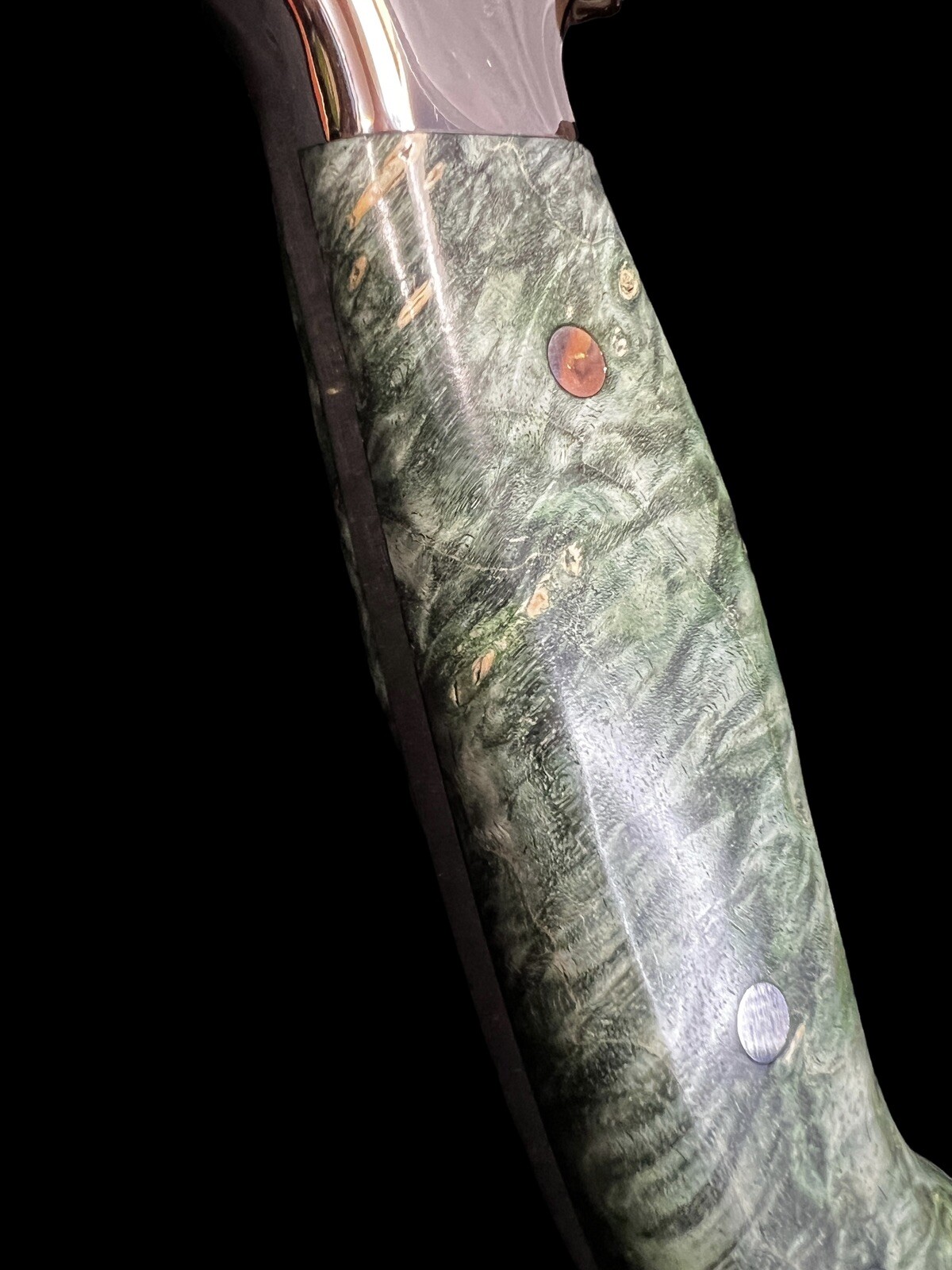 Fixed Blade Todd Orr 4.5" Grizzly Green Boxelder Burl/Leather Sheath DH-1540 - Image 17