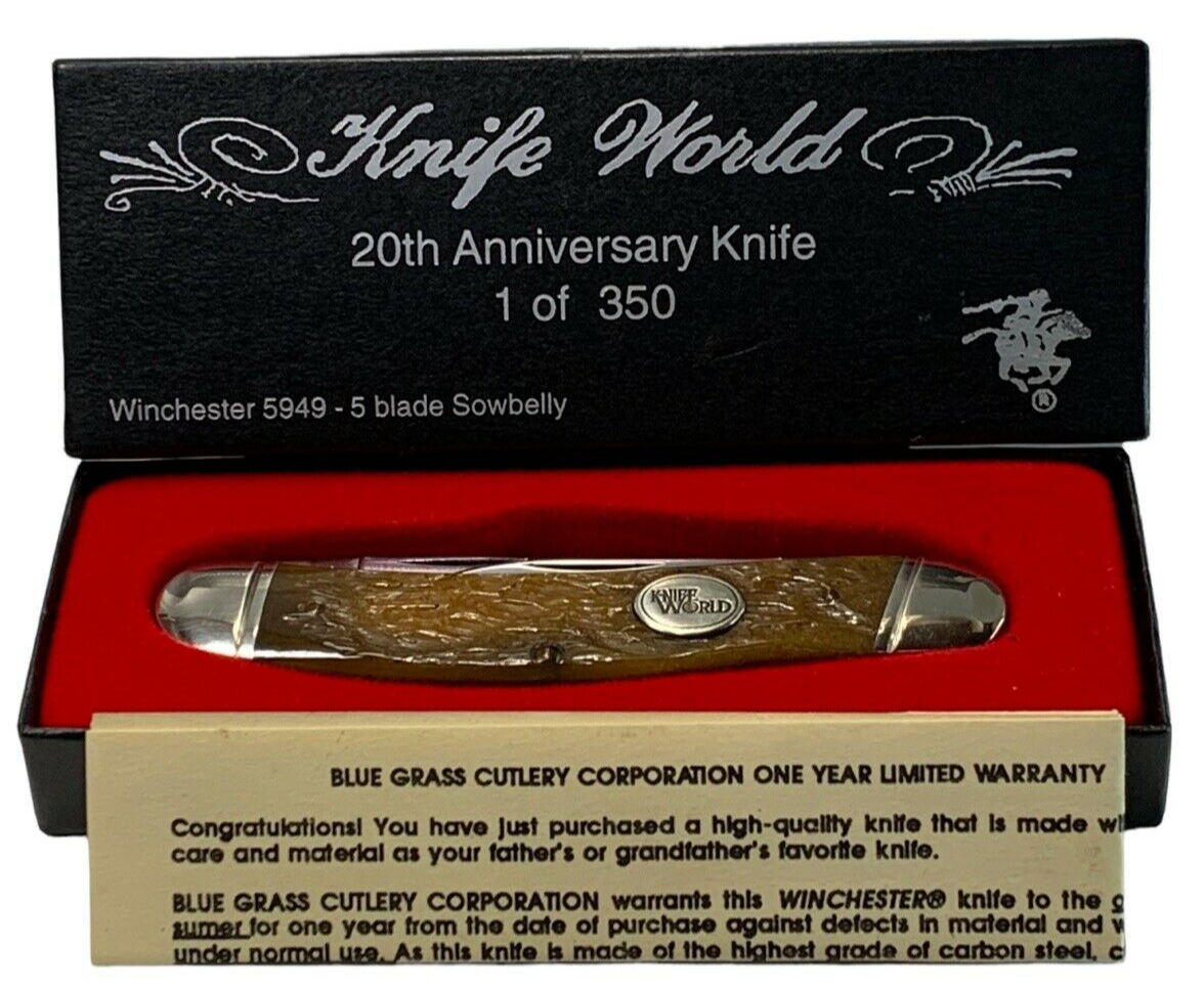 Pocketknife Winchester 5949 1997 Sowbelly Stockman 20th Anniv SN 105 KP-1235