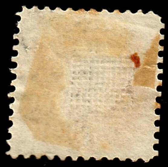 US #112 1869 1c Franklin Used Reperfed, Grill Hard Wove Paper with APEX Cert - Image 2