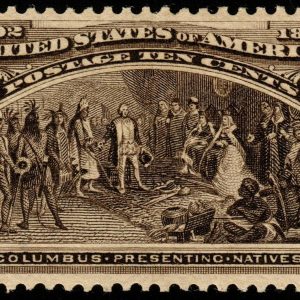 US 237 1893 10c Columbian Black Brown Mint OG LH. KP-162