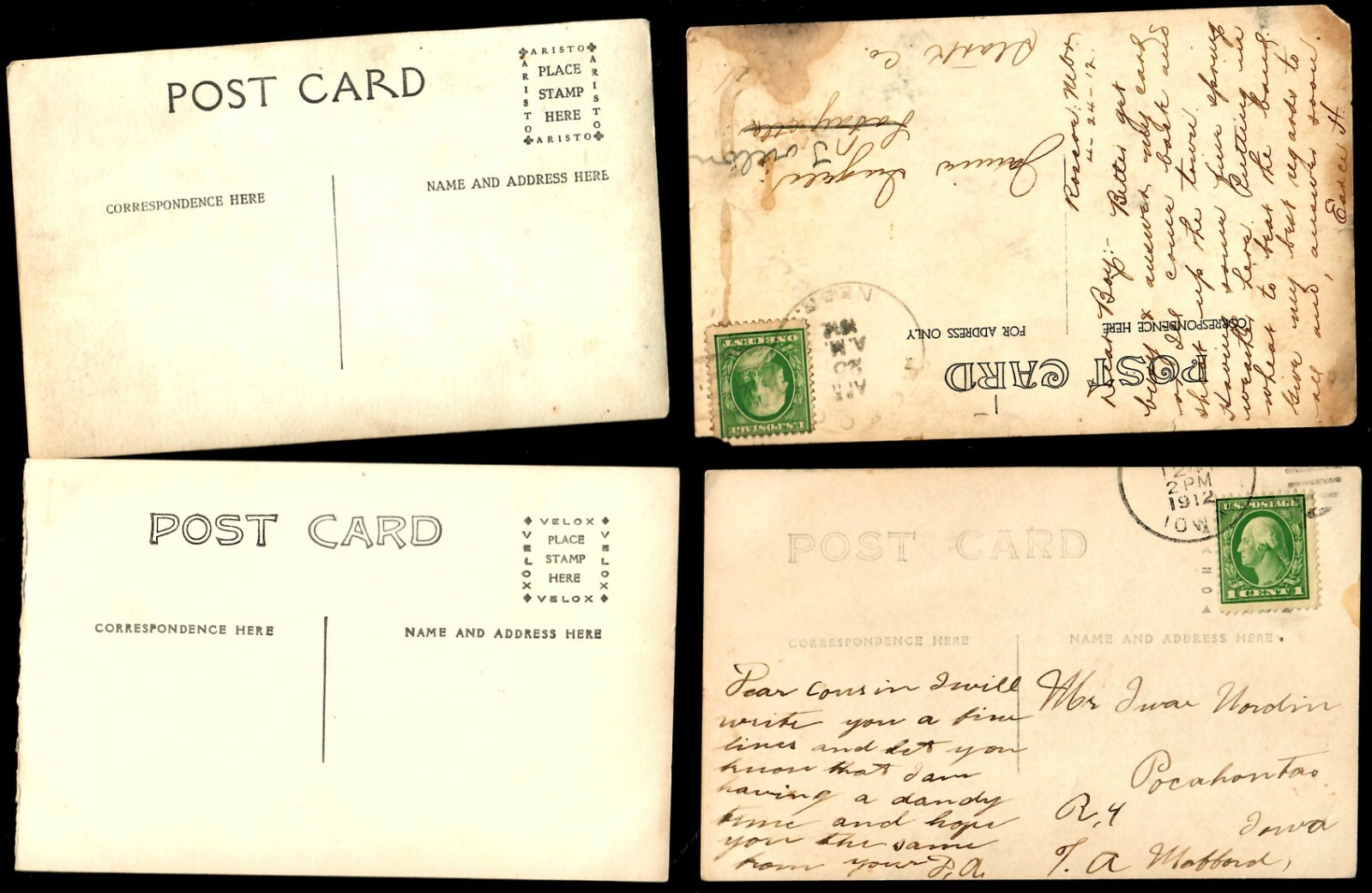 US Postcards. 1900-1915 Vintage, HORSES (71) Grade 2/3 Posted/Unposted. - Image 12