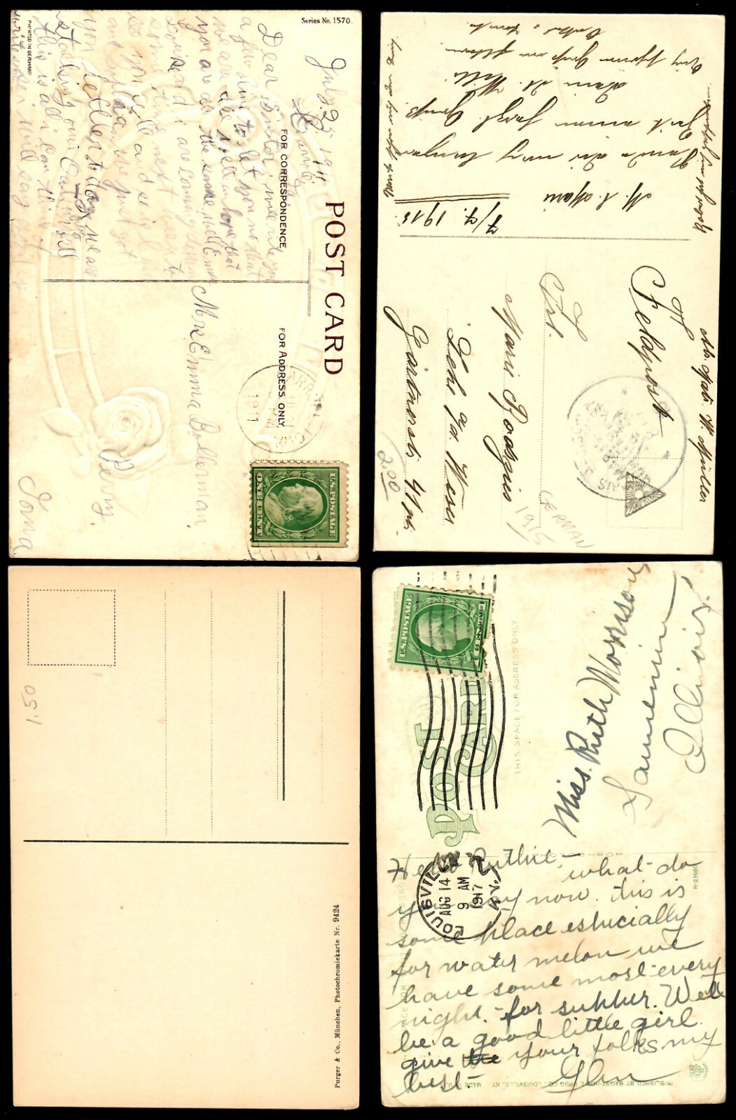 US Postcards. 1900-1915 Vintage, HORSES (71) Grade 2/3 Posted/Unposted. - Image 4