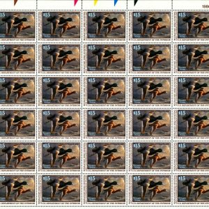 US #RW66 1999 $15 Greater Scaup Full Sheet UR P#198654. MNH VF (SCV $1,200+)